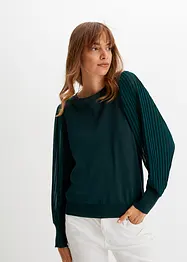 Pullover mit plissierten Ärmeln, bonprix