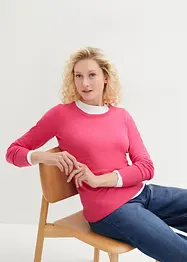 Basic Pullover mit recycelter Baumwolle, bonprix