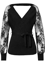 Feinstrickpullover mit Spitze, bonprix