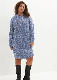 Kapuzen-Strickkleid mit Zopfmuster, bonprix