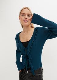 Strickjacke mit Volants, BODYFLIRT