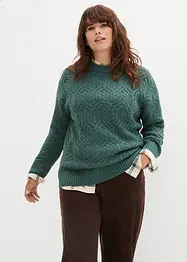 Rundhals-Pullover mit Zopfmuster, bonprix