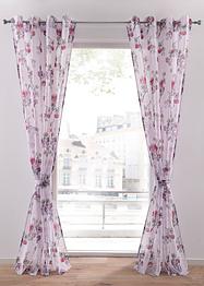 Gardine mit Blumendruck inkl. Raffhalter (1er Pack), bpc living bonprix collection