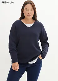 Pull col V en maille milano Essential, bonprix