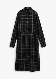 Robe-chemise en flanelle longueur midi, à carreaux, bonprix