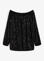 T-shirt Carmen oversized à paillettes, bonprix