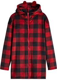Fleece Morgenjacke  mit Kapuze und Reißverschluss, bpc bonprix collection