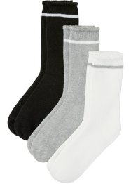 Thermo Socken (3er Pack) mit Bio Baumwolle Innenfrottee und Rollsaum, bpc bonprix collection