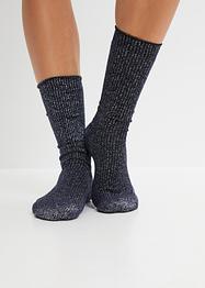 Rippsocken (4er Pack) aus Glitzergarn mit  Bio Baumwolle, bpc bonprix collection