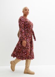 Jerseykleid mit V-Ausschnitt und Bindeband, bpc bonprix collection