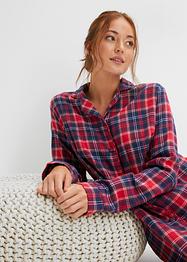 Chemise de nuit tissée en flanelle avec patte de boutonnage, bpc bonprix collection