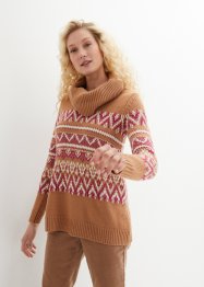 Norweger-Pullover mit weitem Rollkragen, A-Linie, bpc bonprix collection