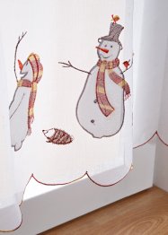 Scheibengardine mit bestickten Schneemännern, bpc living bonprix collection