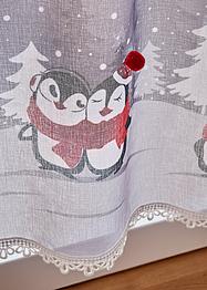 Scheibengardine mit Pinguin Druck, bpc living bonprix collection