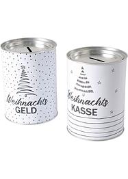 Deko-Objekt Spardose mit Weihnachtsmotiv (2er Pack), bpc living bonprix collection