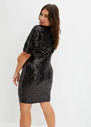 Paillettenkleid mit tiefem Ausschnitt, bonprix