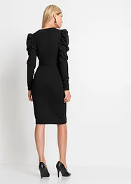 Robe midi en crêpe texturé avec ceinture, bonprix