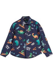 Jungen Langarmhemd mit Dinodruck, Slim Fit, bpc bonprix collection