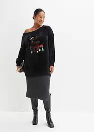 Off-Shoulder-Pullover mit Weihnachtsmotiv, bonprix