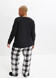 Pyjama avec pantalon en flanelle et pochette cadeau, bonprix