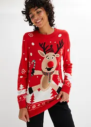 Weihnachts-Pullover mit Rundhalsausschnitt, bonprix