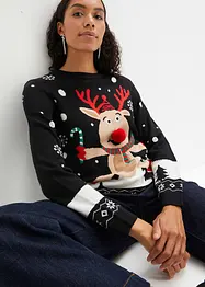 Weihnachts-Pullover mit Rundhalsausschnitt, bonprix