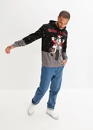 Kapuzensweatshirt mit Weihnachtsmotiv aus Bio-Baumwolle, bonprix