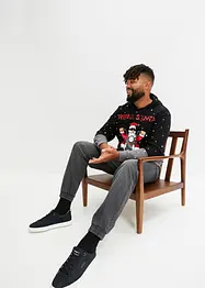 Kapuzensweatshirt mit Weihnachtsmotiv aus Bio-Baumwolle, bonprix