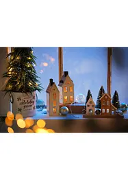 Objet déco LED maisons et sapins, bonprix