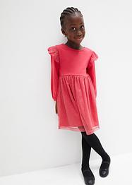 Mädchen Langarm-Jerseykleid mit Tüll, bpc bonprix collection
