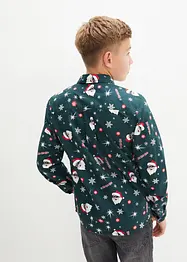 Jungen Langarmhemd mit Weihnachtsmotiv, Slim Fit, bonprix