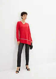 Longshirt mit asymmetrischen Schnitt und Glitzer, bonprix