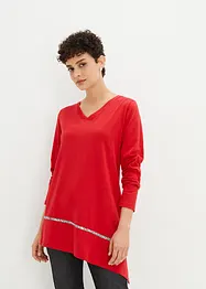 Longshirt mit asymmetrischen Schnitt und Glitzer, bonprix