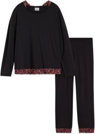 Pyjama mit Viskose und zweifarbiger Spitze, bpc bonprix collection