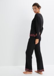 Pyjama mit Viskose und zweifarbiger Spitze, bpc bonprix collection