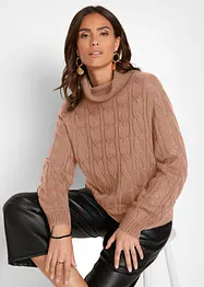 Pull col roulé à motif torsadé, bonprix