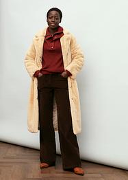 Oversize Fellimitat-Mantel mit Reverskragen, bpc bonprix collection