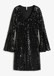 Robe à sequins et manches trompette, bonprix