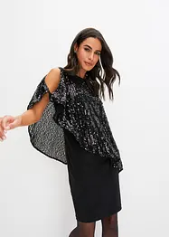 Robe à épaules dénudées à paillettes, bonprix