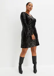 Robe à sequins et manches trompette, bonprix