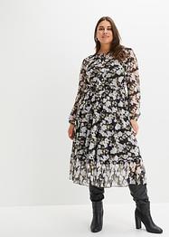 Robe midi imprimée à col lavallière, BODYFLIRT