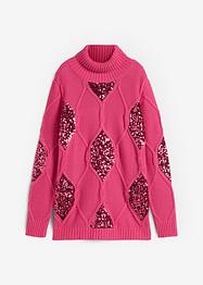 Zopfstrickpullover mit Pailletten, bpc selection