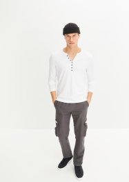 T-shirt col Henley manches longues en coton, Slim Fit, RAINBOW