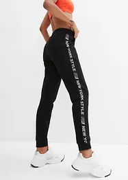 Pantalon en molleton avec lien à nouer et message imprimé, bonprix