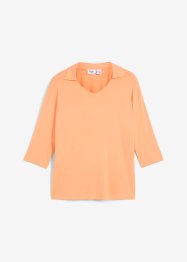 Oversize-Shirt mit Polo-Kragen und Seitenschlitzen, 3/4 –Arm, bpc bonprix collection