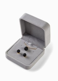 Kette,Ohrstecker veredelt mit Zirkonia, bpc bonprix collection