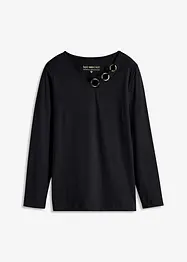 T-shirt manches longues orné d'œillets, bonprix