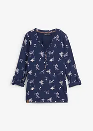 Langarmshirt mit Knopfleiste, bedruckt, bonprix