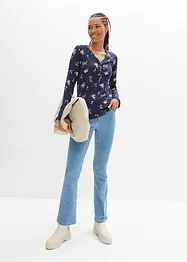 Langarmshirt mit Knopfleiste, bedruckt, bonprix