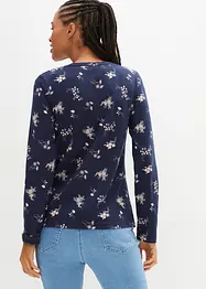 Langarmshirt mit Knopfleiste, bedruckt, bonprix
